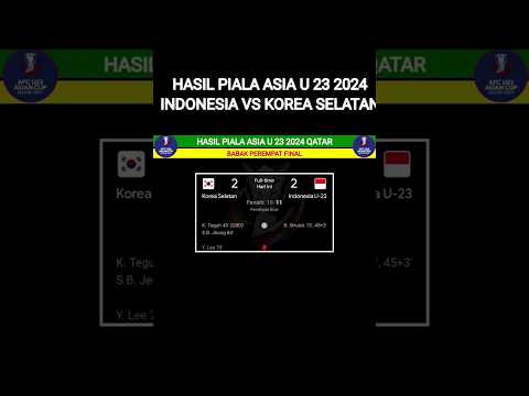 Skor Indonesia vs Korea selatan -hasil perempat final piala asia u 23 2024