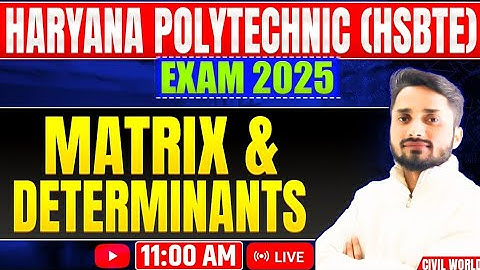 Matrix & Determinants Lecture ll Polytechnic Important