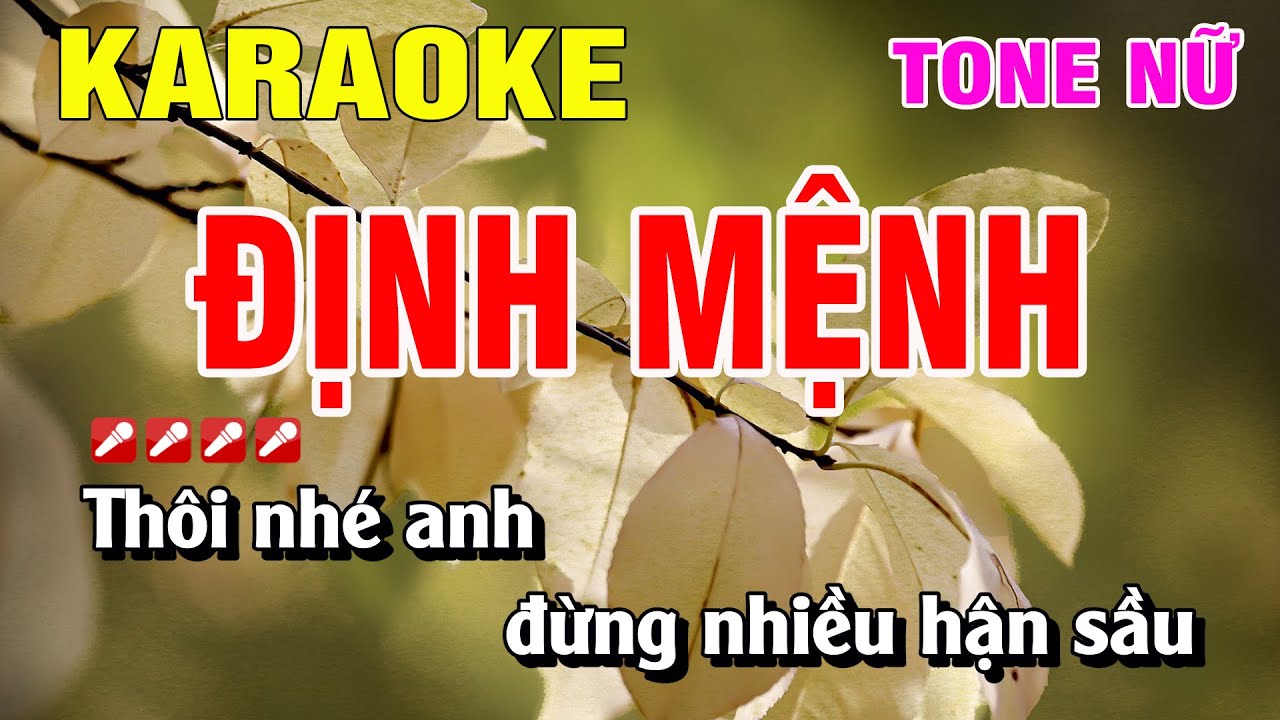 Karaoke Định Mệnh Tone Nữ Nhạc Sống Dễ Hát | Nguyễn Linh