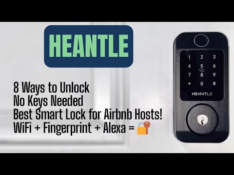 HEANTLE Smart WiFi Front Door Lock with Handle | Keyless Fingerprint Entry + Alexa Control