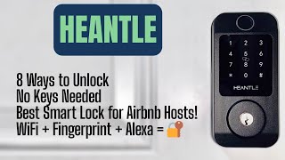 HEANTLE Smart WiFi Front Door Lock with Handle | Keyless Fingerprint Entry + Alexa Control