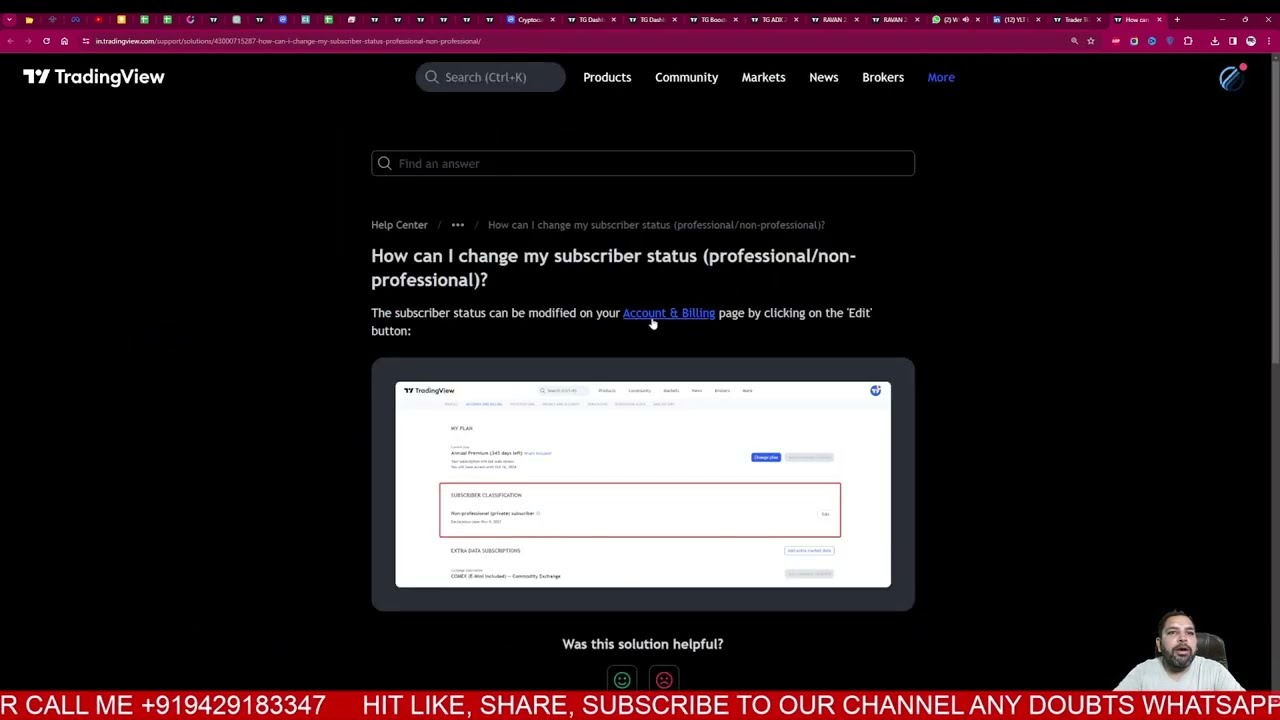 You self declared as a professional user | How to change subscriber status  - Tradingview - YouTube