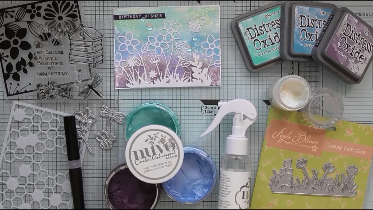 Distress Oxide and Nuvo Mousse Birthday Wishes :D