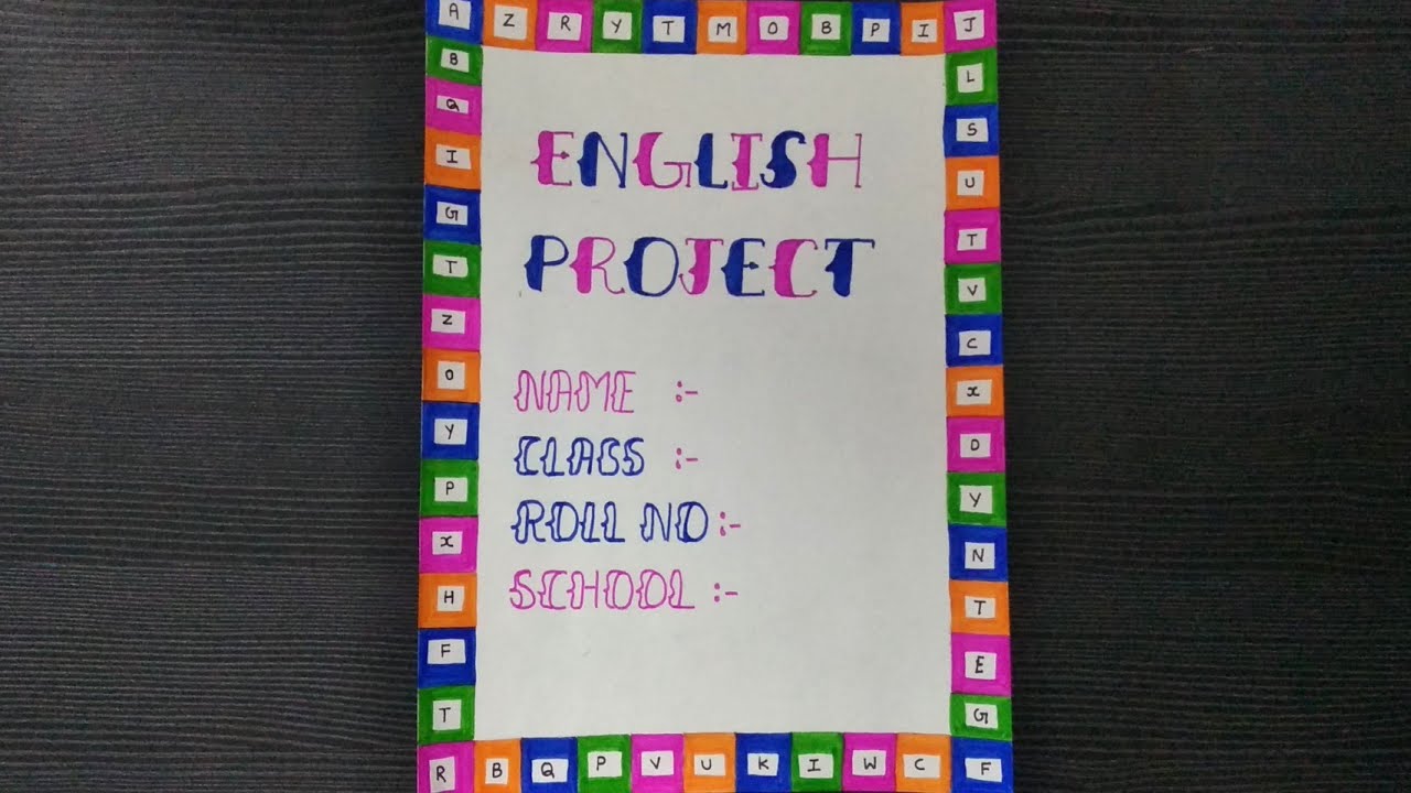 front page of english project work