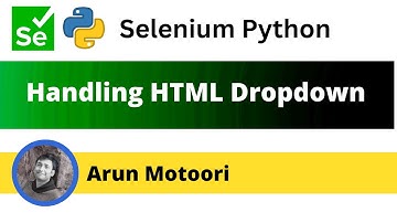 Handling HTML Dropdown using Selenium Python (Selenium Python)