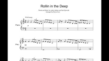 Rollin in the Deep - Adele, Easy Piano Sheet Music