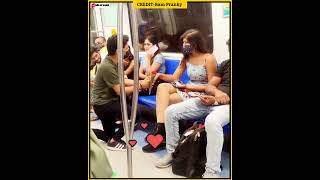 Metro Parpossing With Cute Girl's || Gone Romantic || aaa of prank || #shorts #prank #romantic