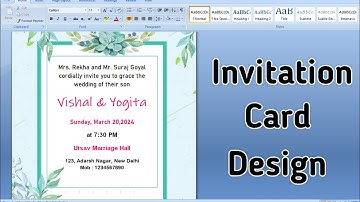 How to make invitation card design in ms word | Invitation card banana sikhe MS Word me | MS Word