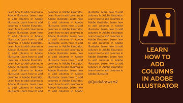 How to create columns in Adobe illustrator