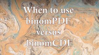 Binompdf Vs Binomcdf