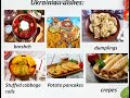 Food. British and Ukrainian dishes.