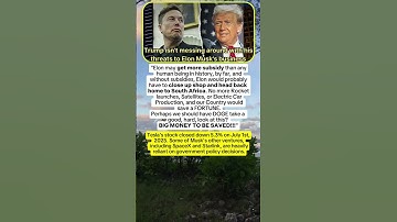 Elon really needs to watch out for Trump