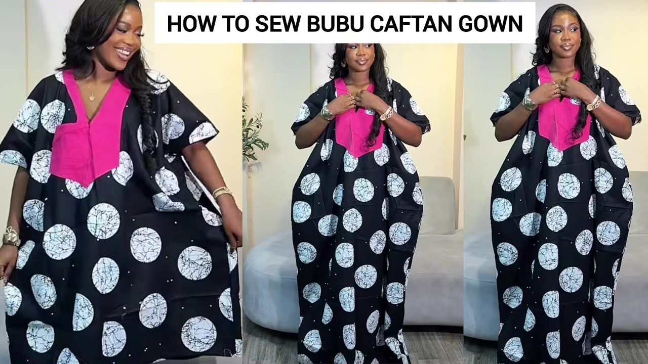 Как раскроить и сшить это модное платье-кафтан из микадо с V-образным вырезом