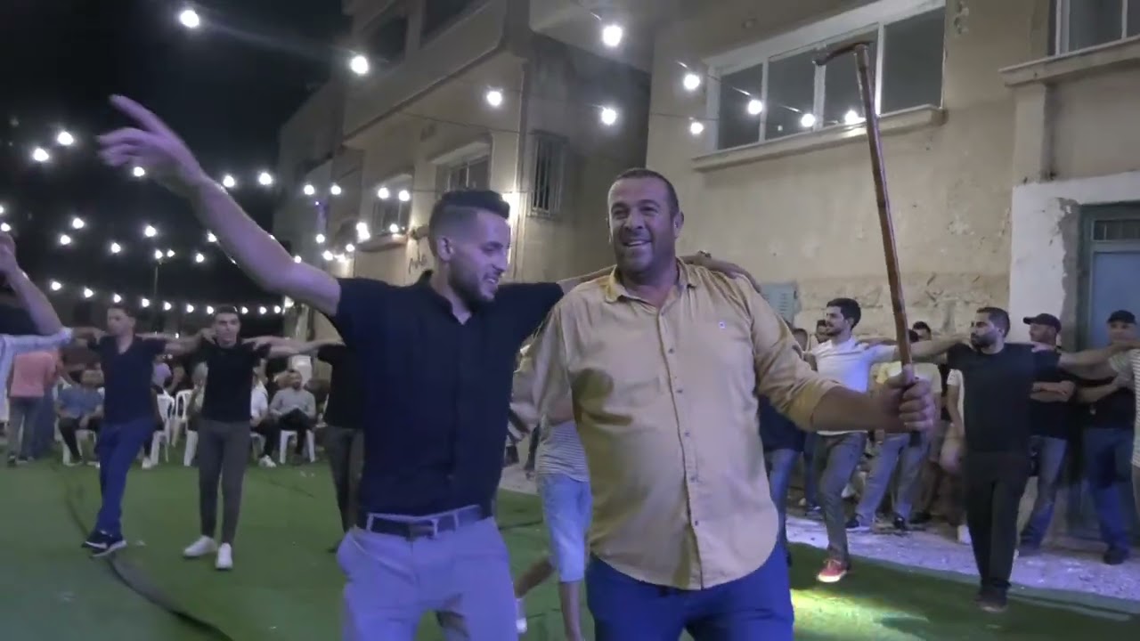 سهرة العرسان حسن نائل ورامي ماجد دبكة مع الفنان مصطفى البكر