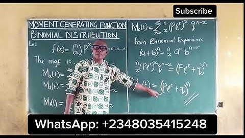 Moment Generating Function of Binomial Distribution @content-academy