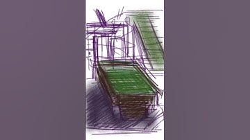 Pool table in Basement iPhone painting Procreate app