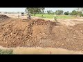 The Biggest Transformation Land Filling with Talented Bulldozer Push Soil and Truck Unloading Soil