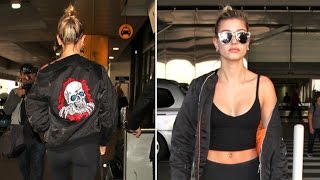 Hailey Baldwin Arrives In L.A. As Her Pals Are In Paris For Victoria's Secret Fashion Show