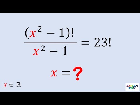 Video Can you solve it? | (x^2-1)!/(x^2-1) = 23! |Steve Hat's Collection - youtube