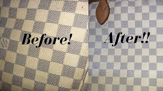 DIY: Louis Vuitton Neverfull Damier Azur zuhause Waschen & Reinigen -  natürlich mit Vorher-Nachher 