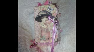 ARTYmaze Shabby Chic Vintage Lady junk journal PINK