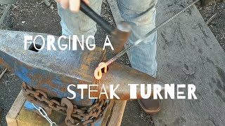 Forging A Steak Turner (from rebar)