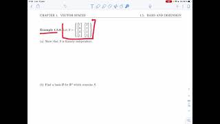 Linear Algebra 2 - 1.5.3 - Basis for a Span (Video 4)
