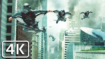 Transformers 3 - Wingsuit flight among falling skyscrapers (epic scene) [4K]
