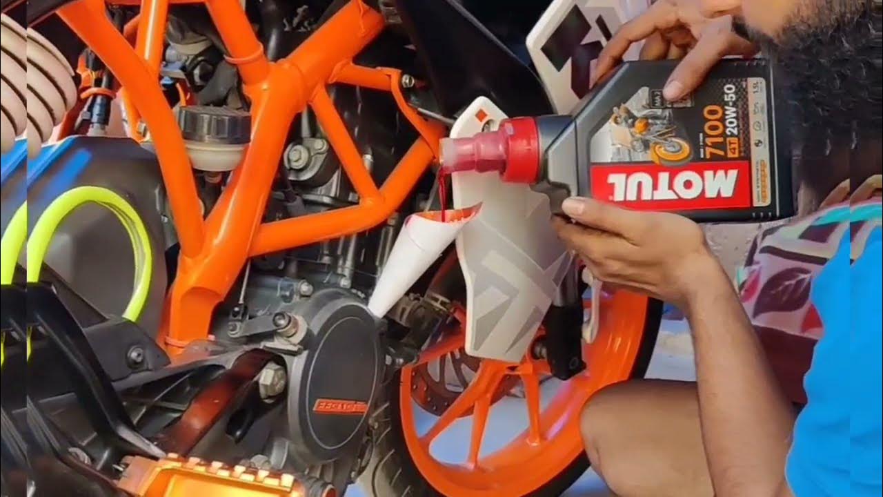 Ktm rc 200 oil change MOTUL 4T 20W50 how to Change engine oil ktm rc