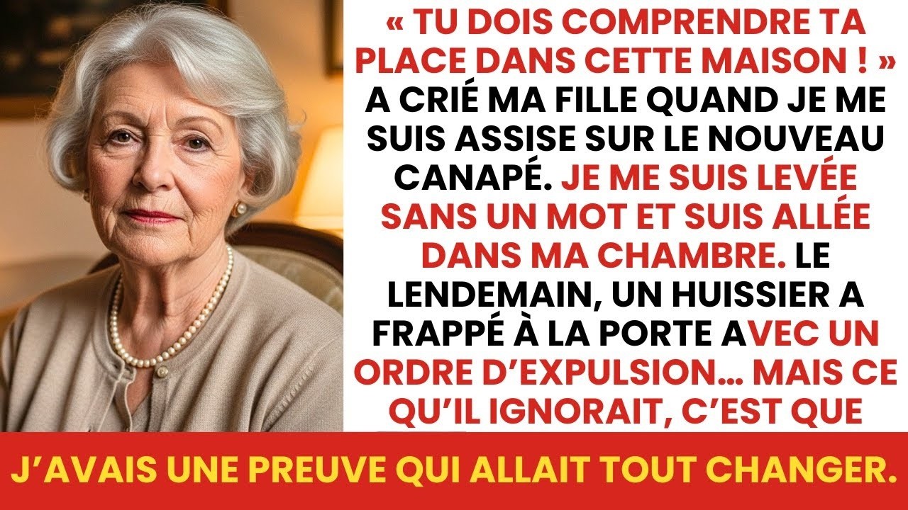 Je pensais que mes enfants m’accueillaient par amour. Mais après ma chute, dans leur appartement, je n’étais qu’un meuble de plus. Le jour où j’ai osé m’asseoir sur le nouveau canapé qu’ils...