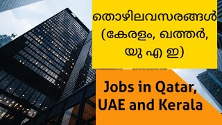 Jobs in Qatar, UAE and Kerala(തൊഴിലവസരങ്ങൾ)watch & catch manzoor,  20-Dec-2020