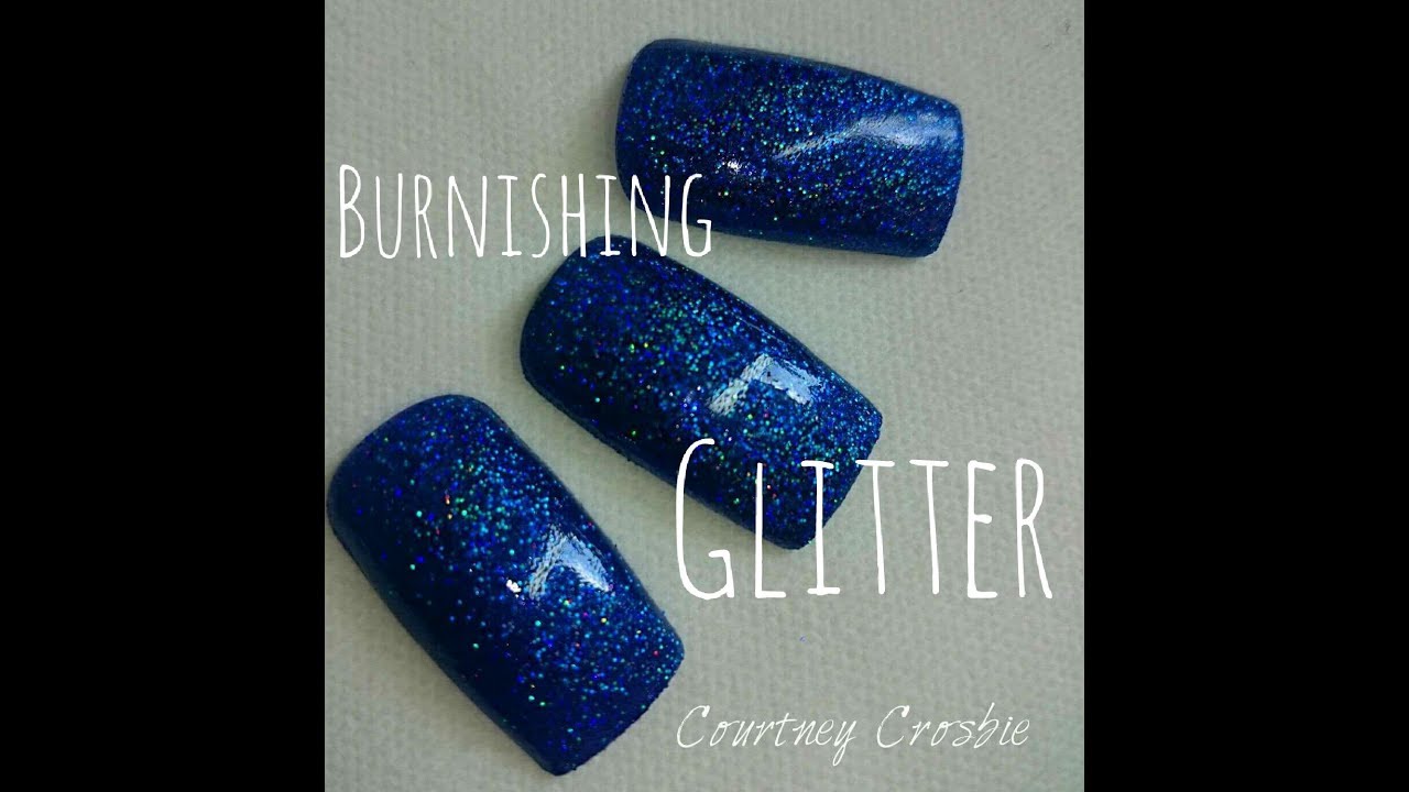 How to burnish glitter over gel polish YouTube