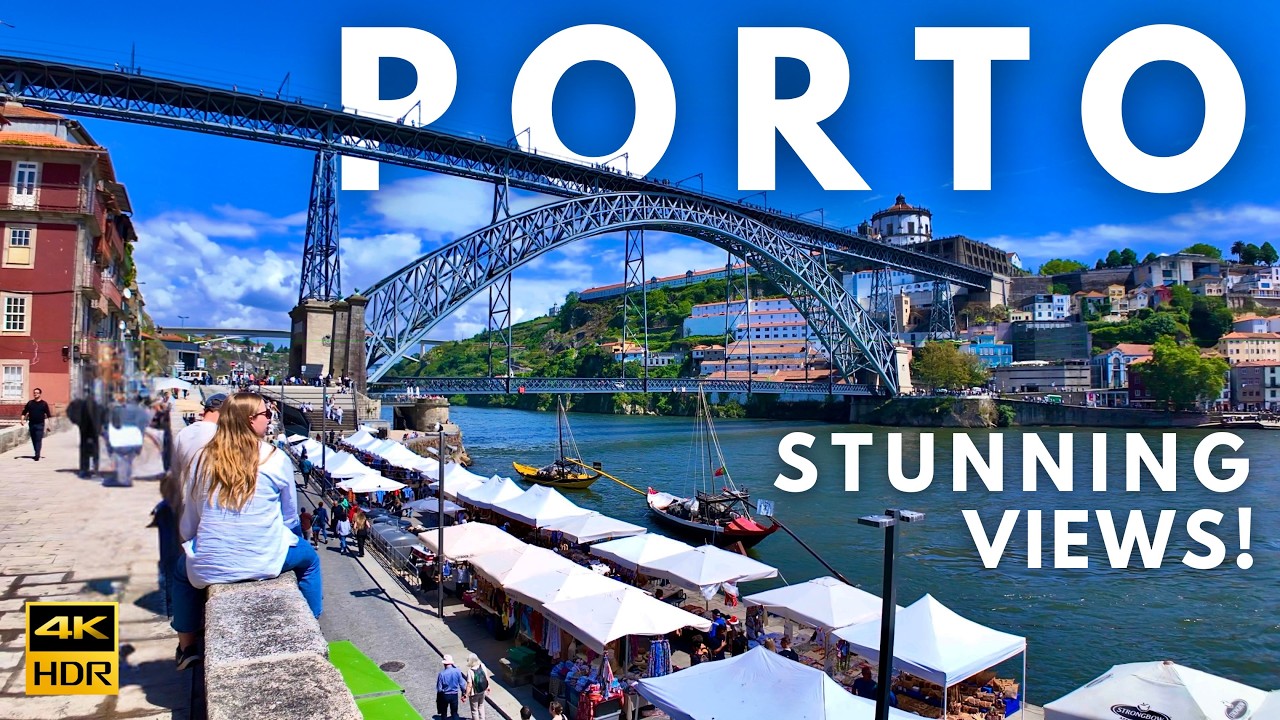 Unforgettable Porto Walking Tour 4K HDR – Ribeira & Dom Luís Bridge on the Douro