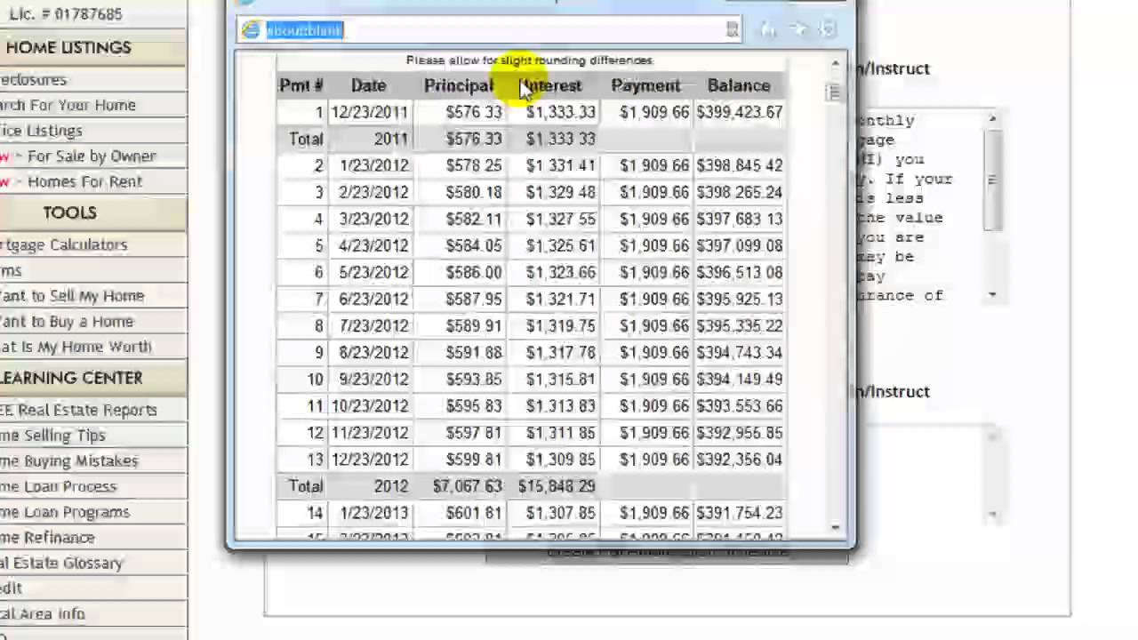 Amortization Chart Real Estate