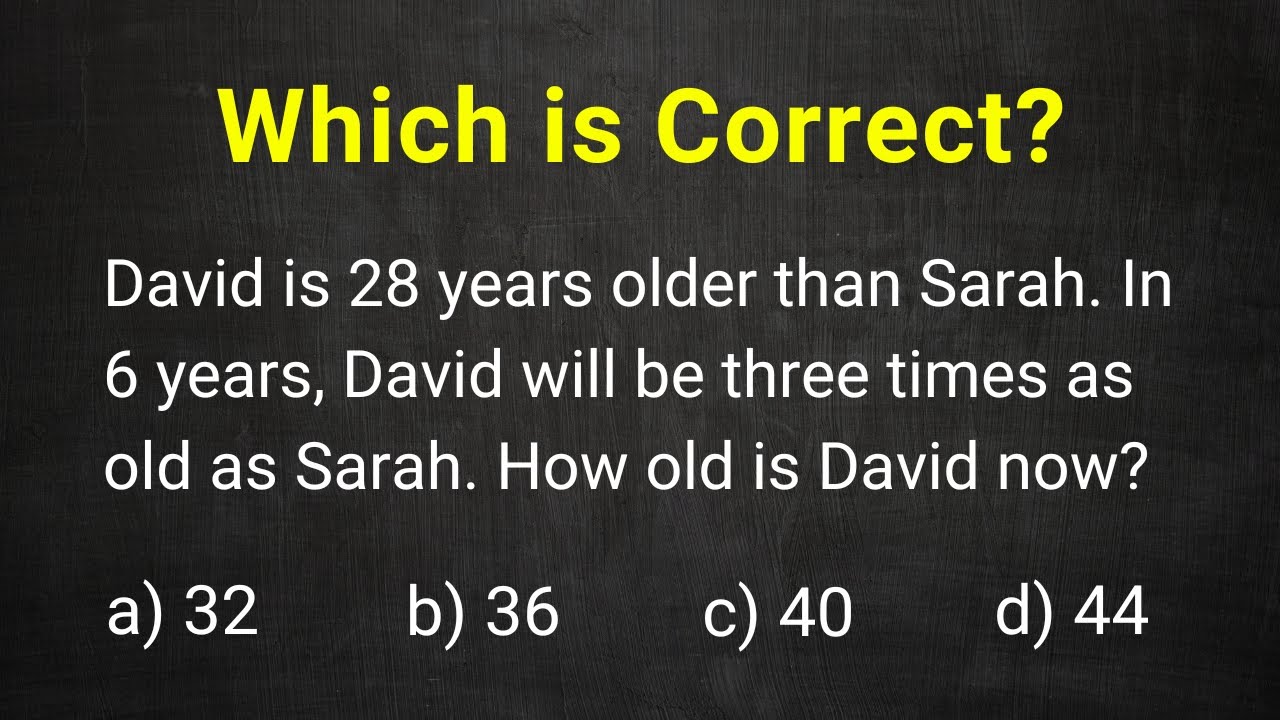 Algebra Age Word Problem | Let's Solve It Step-by-Step - YouTube