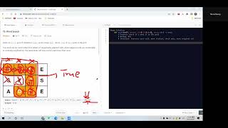Leetcode 79. Word Search. DFS. Python