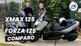 Comparo scooters Yamaha XMax 125 / Honda Forza 125