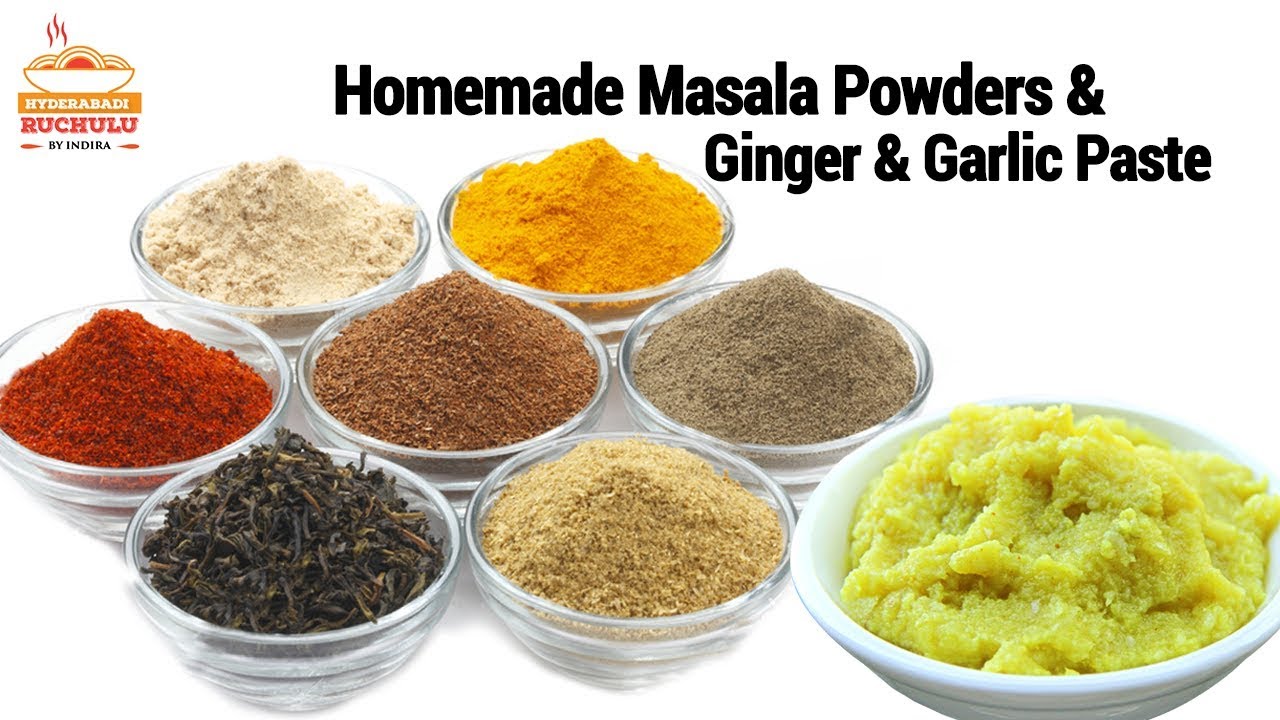 Homemade Garam Masala | Tips for Kitchen | Ginger Garlic Paste | How to make Masala Powders at Home | Hyderabadi Ruchulu