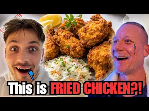 European Dad & Son React to Southern Fried Chicken… WHAT IS THIS MAGIC?!