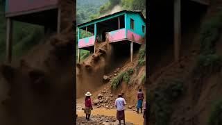 🎬 Title Idea:🌊🏚️ House Collapses During Landslide – Shocking Moment Captured on Camera!