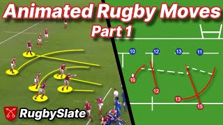 The Best Rugby Moves Compilation - Animated Playbook - Part 1 - Rugbyslate