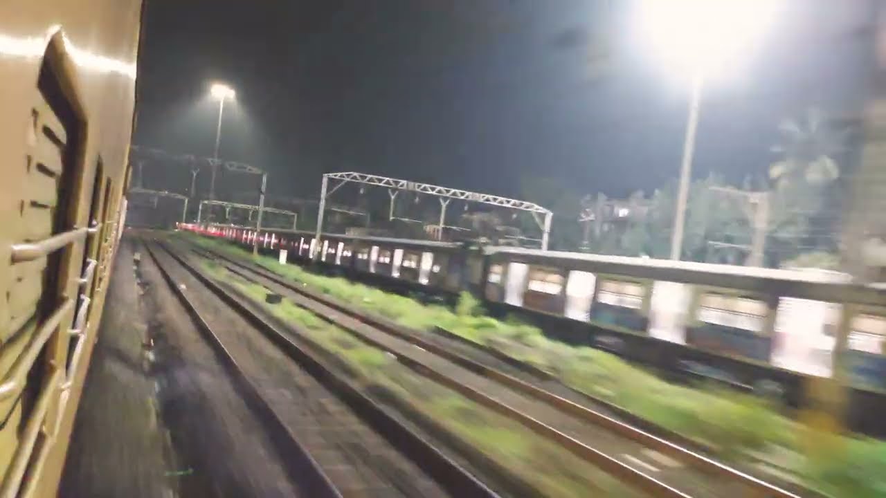 Night relaxing ICF track sound🎧 || Kalyan to badlpur || WCAM2 honking || 11027 Dadar-Pandharpur exp