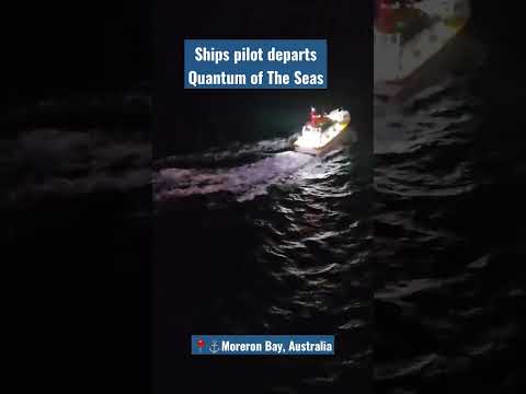 Ships Pilot departs Quantom of the Seas at night Video Thumbnail