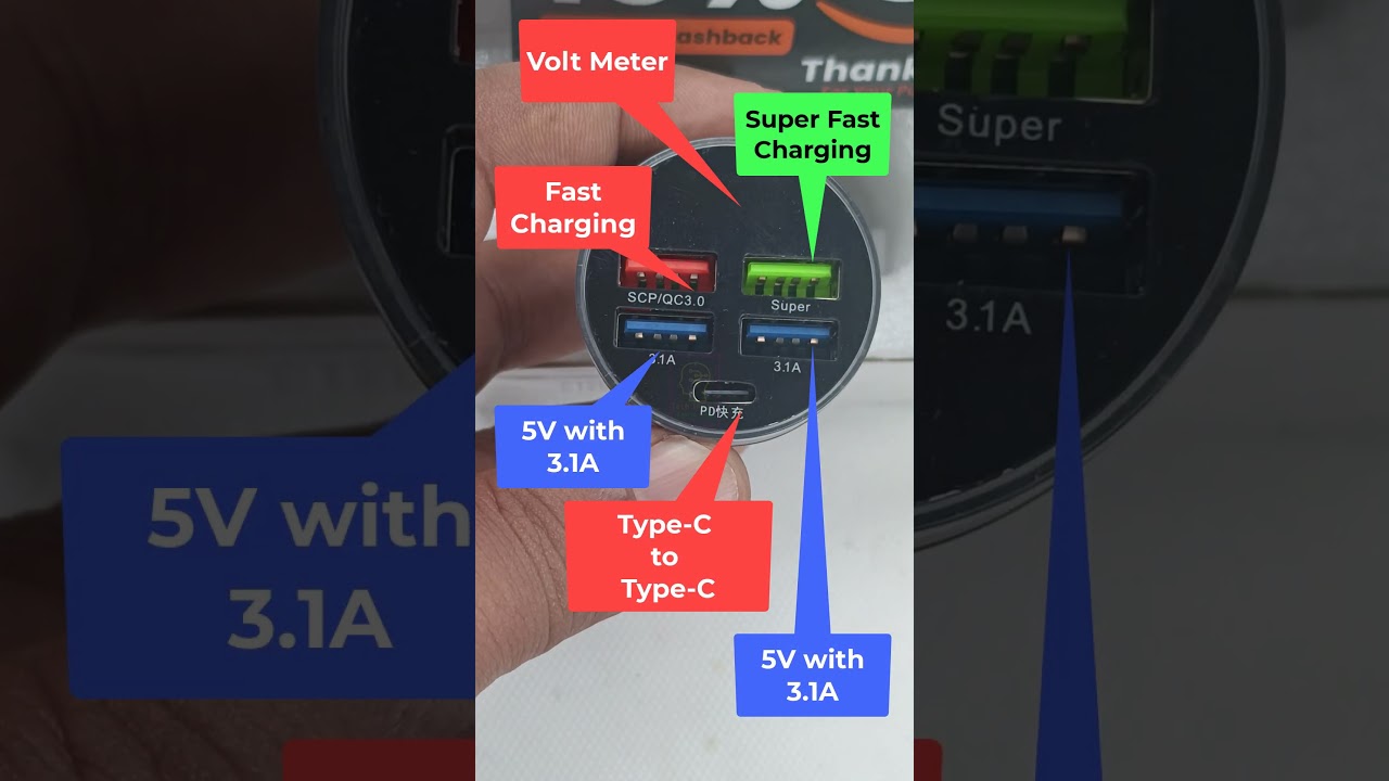 5 Charging Port Car Mobile Charger - Fast and Super Fast Charging #carcharger #carfastcharger
