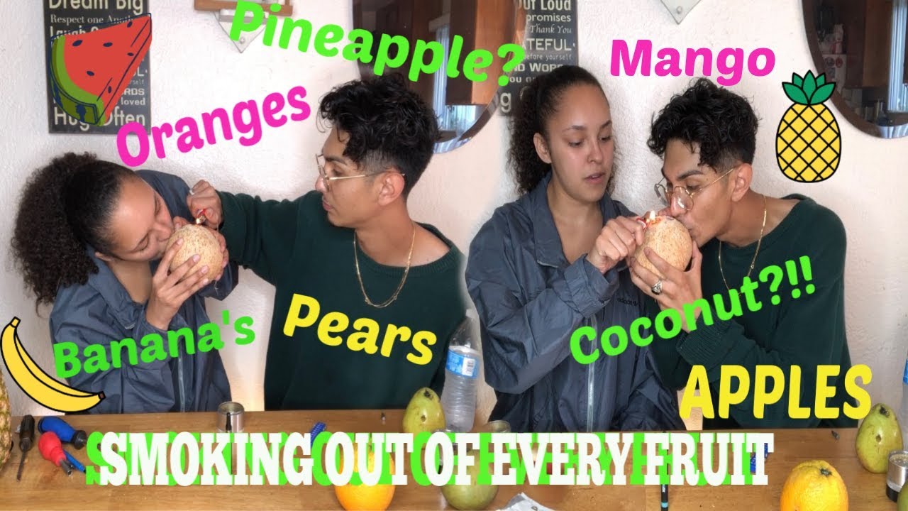 SMOKING OUT OF EVERY FRUIT! // WE MADE A COCONUT BONG?!