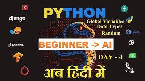 Python | Basic to Advanced (AI/ML) in Hindi | DAY-4 | How to learn python for beginners #python