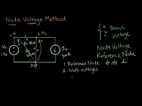 Electrical engineering - Node voltage method steps 1 to 4