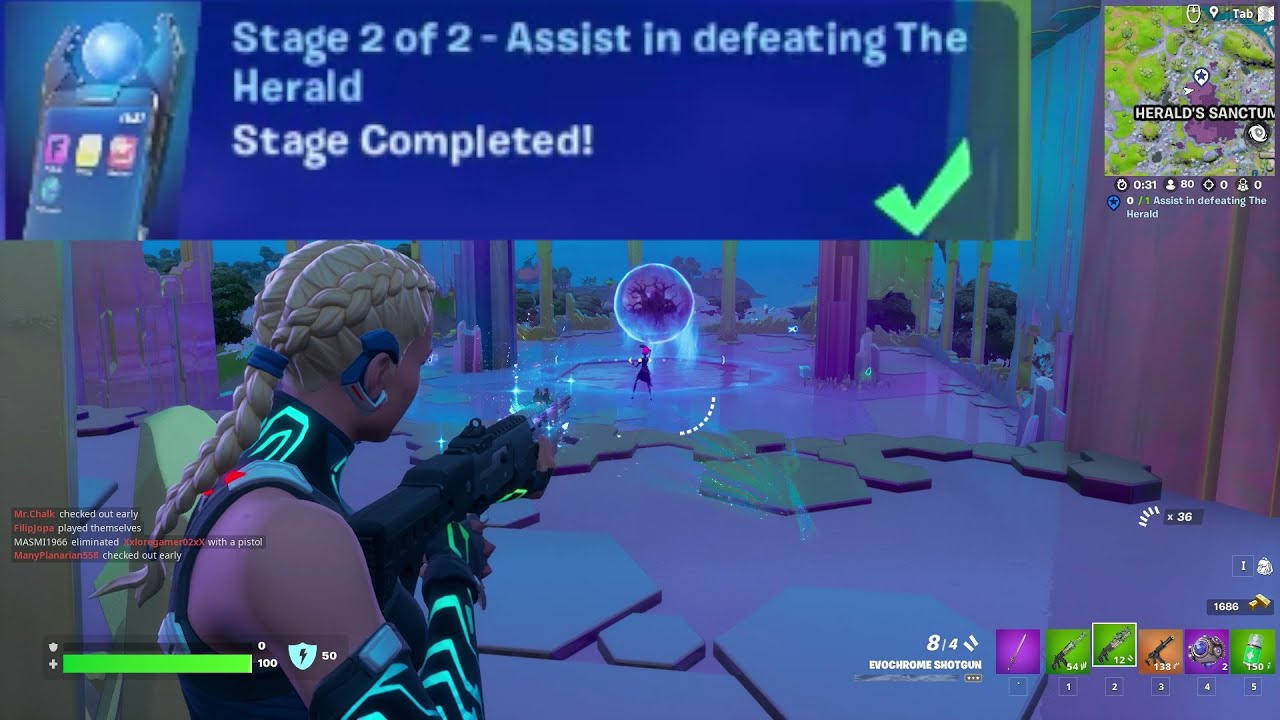 Assist in defeating The Herald Fortnite