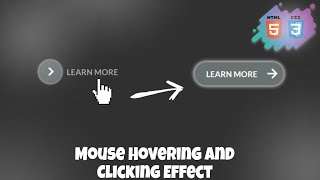 CSS Hover Animation for 'Learn More' Button | HTML & CSS Button Effects | Button Clicking Effect