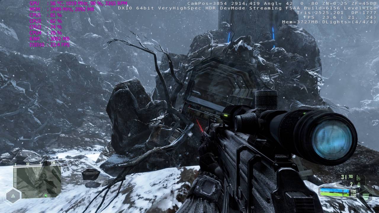 Pentium Extreme Edition 840 @ 4,3GHz vs. Crysis 4k